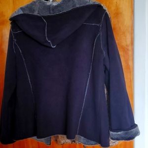 Full suede fully lined zippered hooded coat